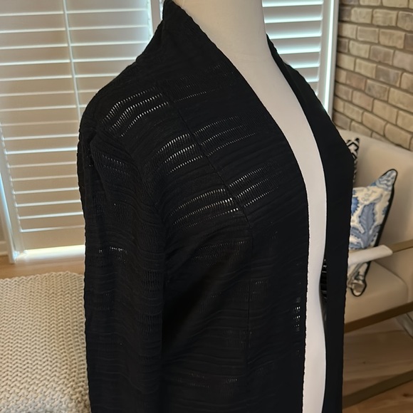 Black Long Woven Duster Cardigan - Picture 5 of 5